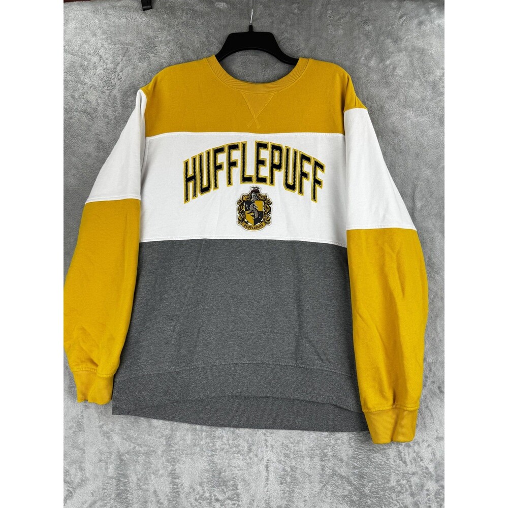 Harry Potter Unisex Sweatshirt 2XL Yellow Cotton Blend Colorblock Regular Shirt
